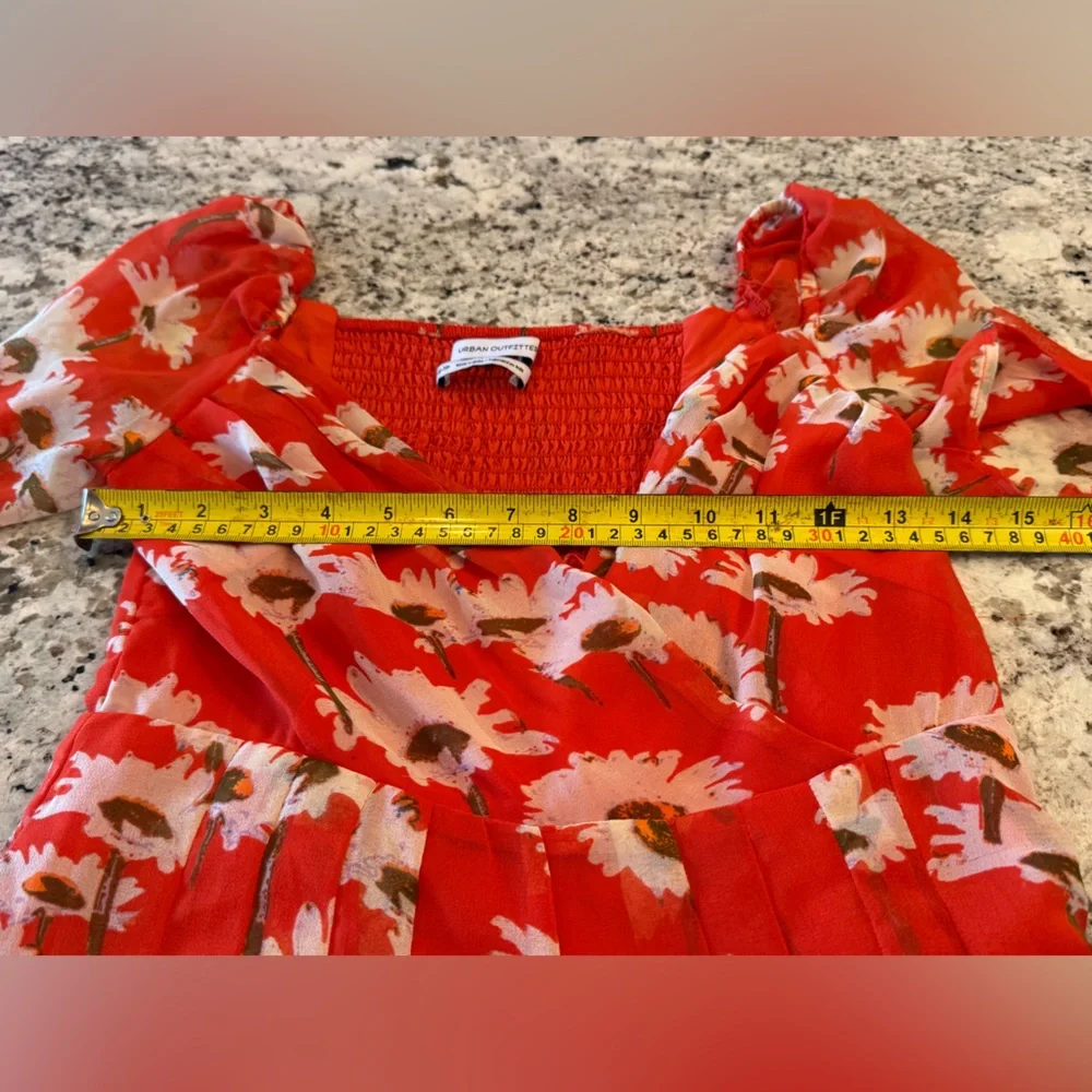 Urban Outfitters‎ Orange Red Floral Romper